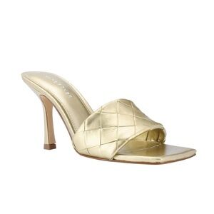Marc Fisher Gold Woven Heels
